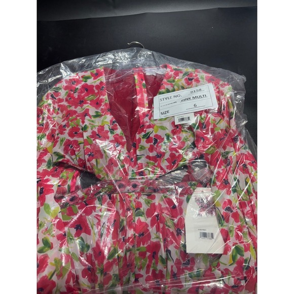 Mac Duggal NEW Floral Print Mini Dress Bell Sleeve Belted Cutout #9158 Size 6 - Picture 11 of 13